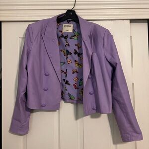 L’agence cropped leather blazer